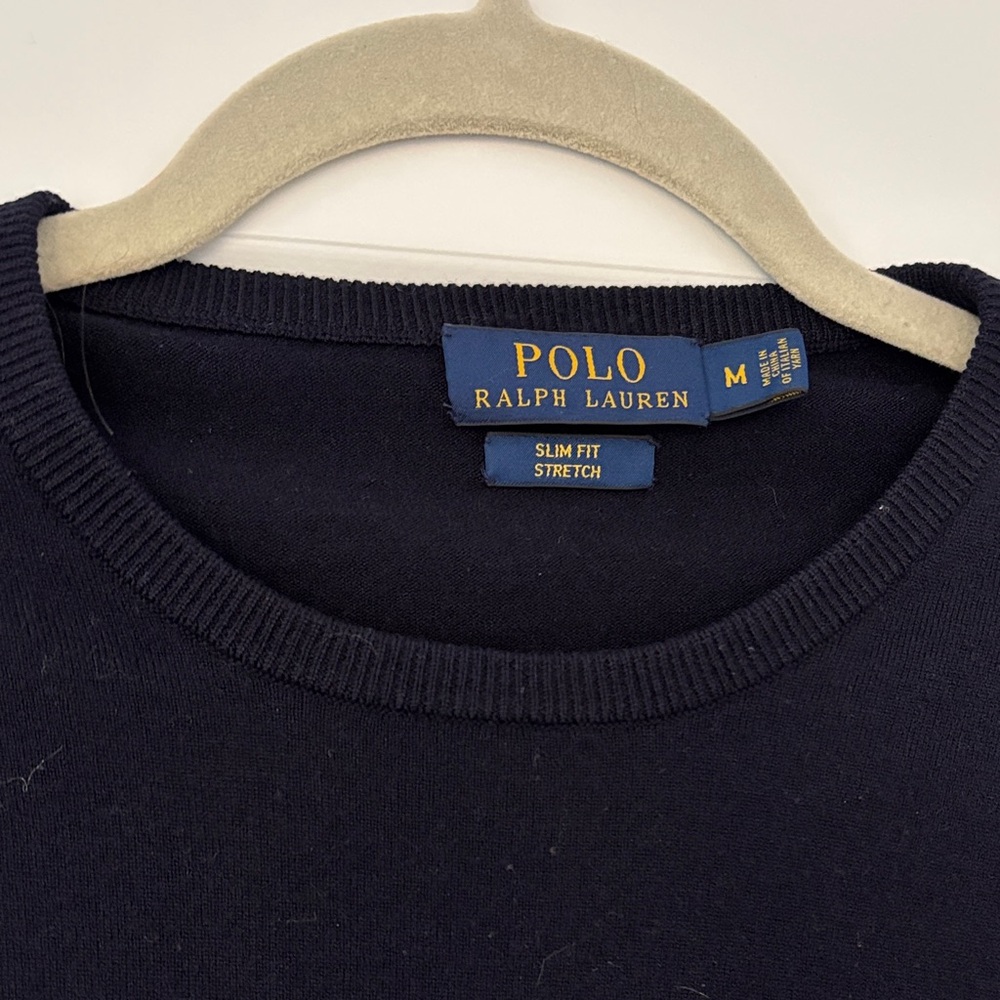 Ralph Lauren Navy Slim Fit Sweater - Picture 2 of 9